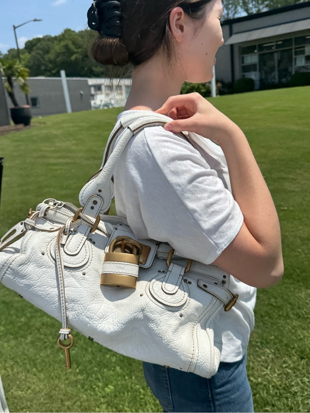 Chloe paddington white bag